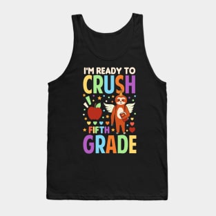 I'm Ready To Crush Fifth Grade Unicorn Sloth Back To School Tank Top